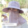 Wide Brim Agricultural Work Hat UV Protection Shawl Mask Women's Ponytail Hat  Outdoor Sports