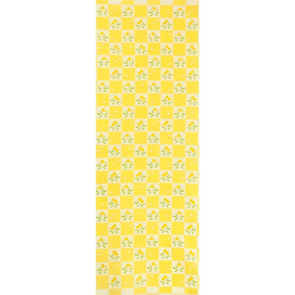 Hamamonyo Tenugui hand Ichimatsu Dandelion (Japanese towel) -