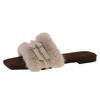2025 Winter New One-word Drag Rubber and Casual Fashion Comfortable Wear-resistant Half Slippers Versatile Outer Wear Suede