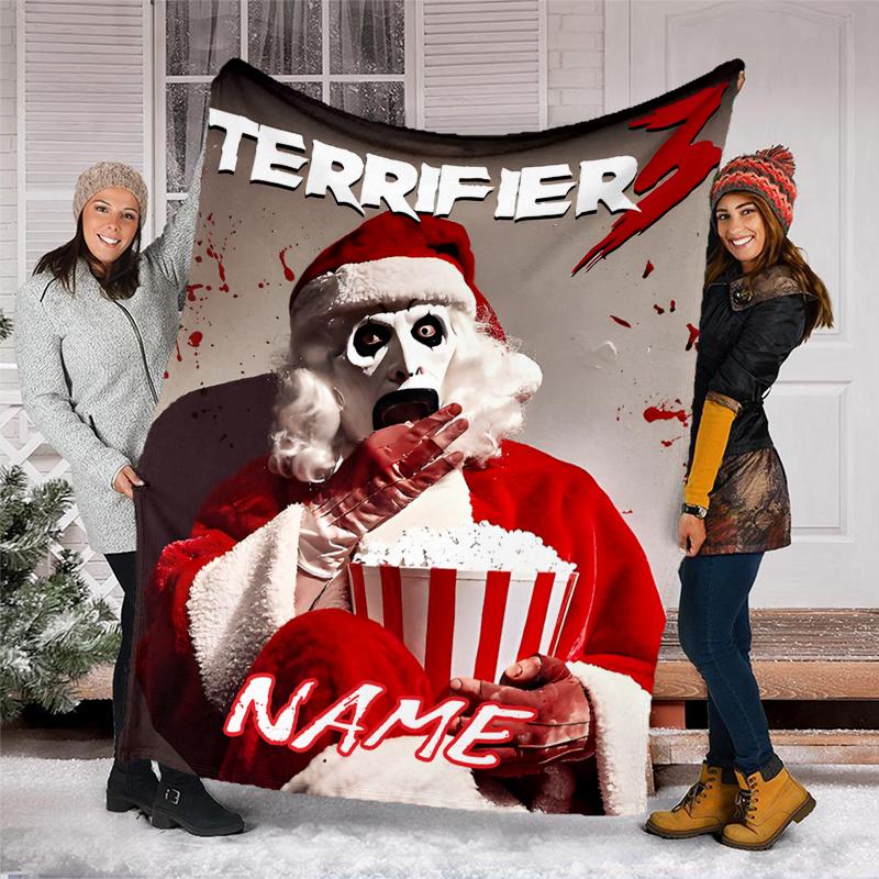 Personalized Custom Name Blanket - Terrifier Art the Clown Print Design,Blanket for Sofa,Bed,Travel,Camping - Soft and Warm, Great Gift