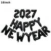 Holiday Ornaments Colorful Foil Balloons Happy New Year 2027 16 inch Balloon Set
