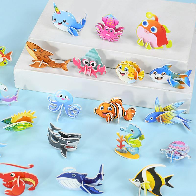 30Pcs Mini Animal DIY Paper Jigsaw Puzzles Toy for Kids Birthday Party Favors Kindergarten Rewards Goodie Bag Pinata Filler Gift