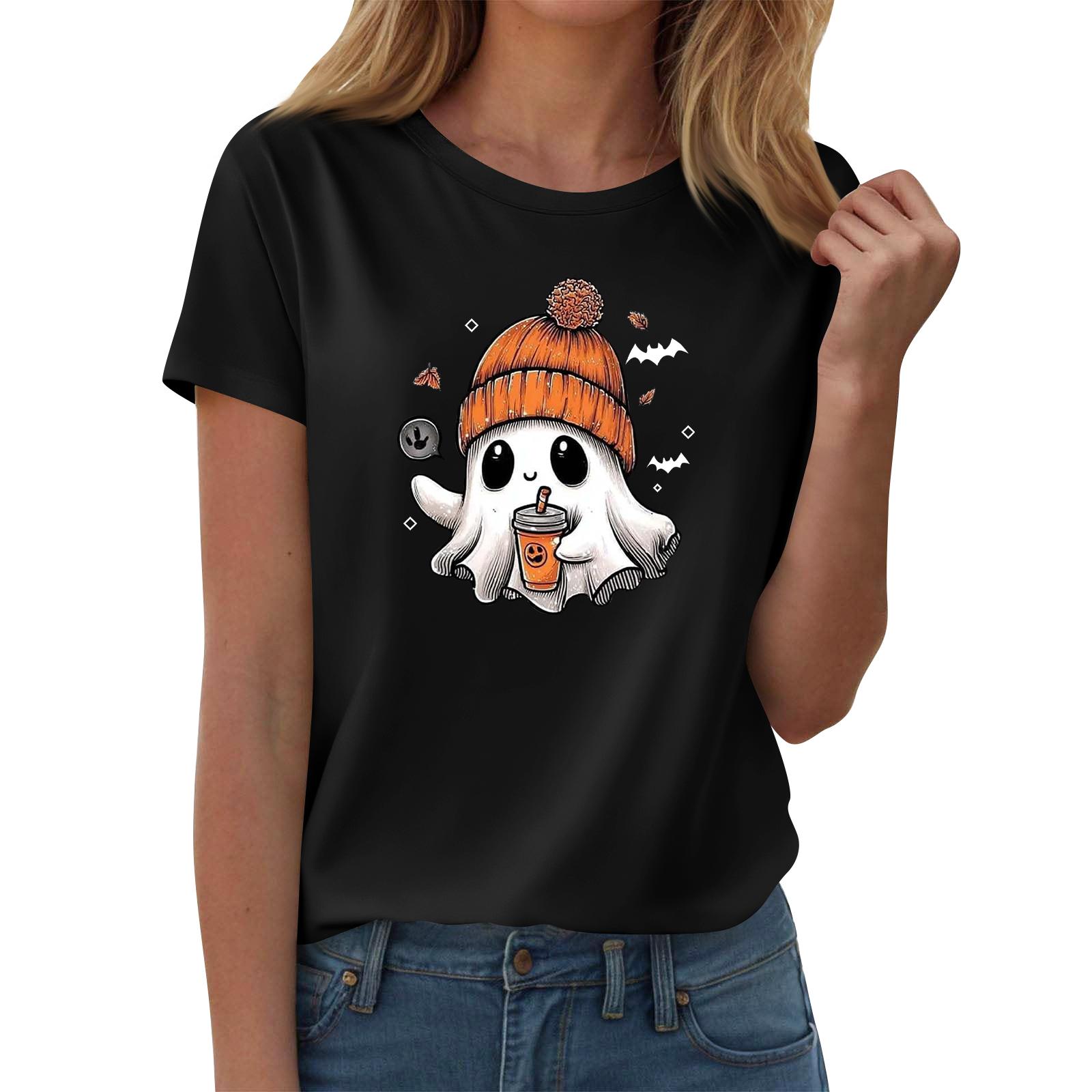 

Women s T-shirts, Women s Short-sleeved Tops, Summer Fashion Round Neck Casual Stylish Shirts, Tunic Tops L чорний