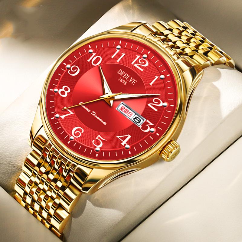 

Мужские оригинальные кварцевые часы - двойной календарь, светящиеся, водонепроницаемые, модный подарок для студента