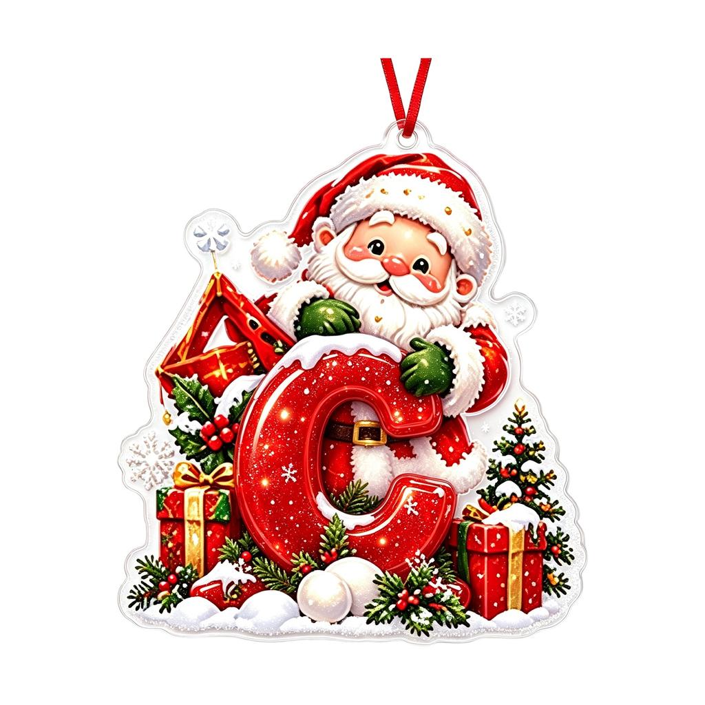 Weihnachtsbrief 2D Acryl Hängeornament, Weihnachtsdekoration für Baum und Zuhause