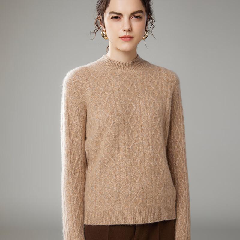 Fanzhen Women's Thickened Half-High Neck Cashmere Sweater