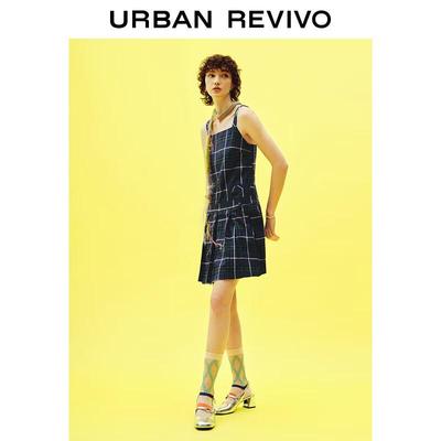 UR Women's 2024 Summer Retro Plaid A-Line Dress