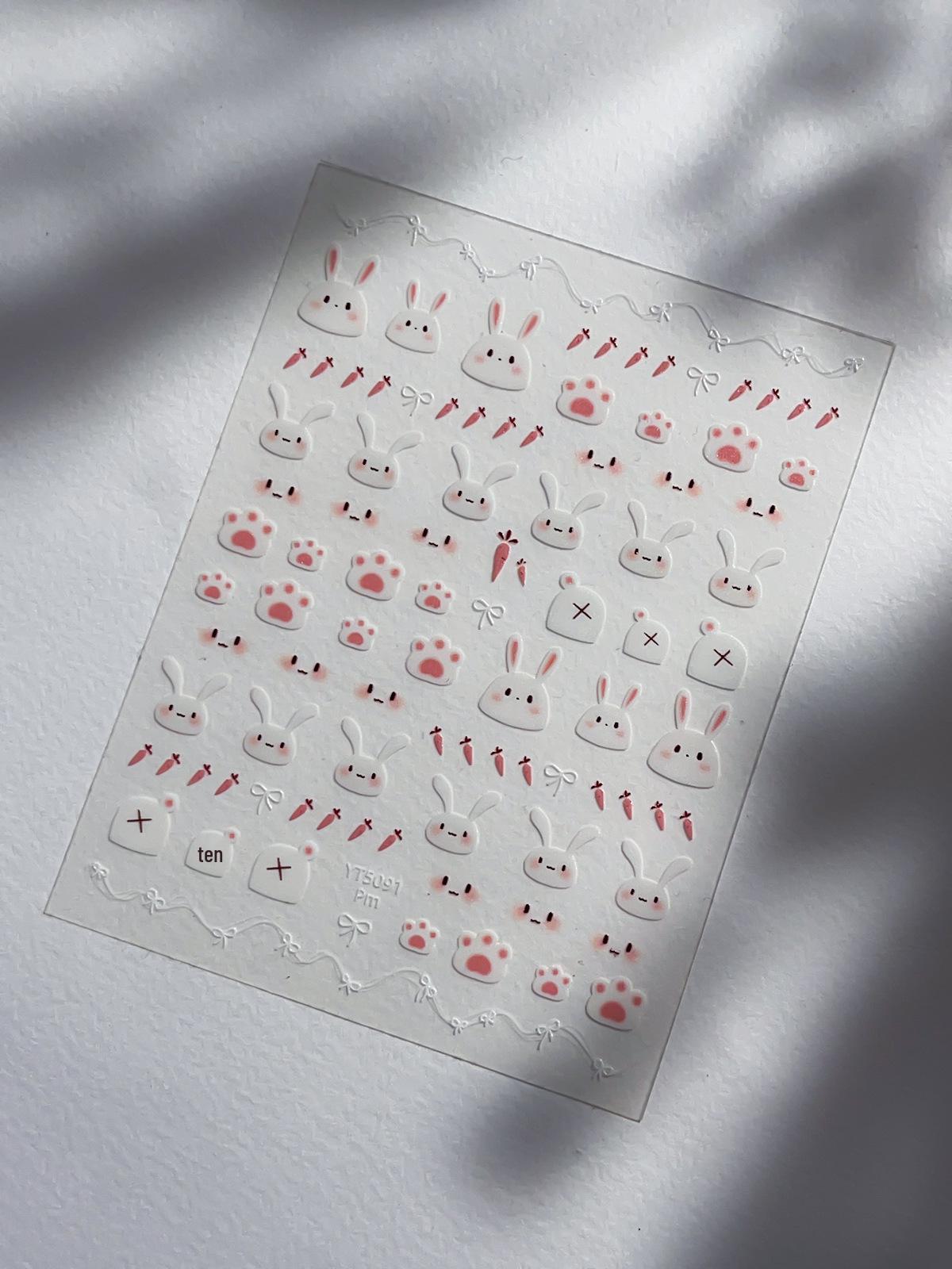 

YITU Милые мультяшные наклейки для ногтей с кроликом и украшением в виде бантика - YT5091