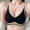 Women's Seamless Gathering No Steel Ring Underwear Bra Skin-friendly Breathable Lifting and Side Breast Light Bra
