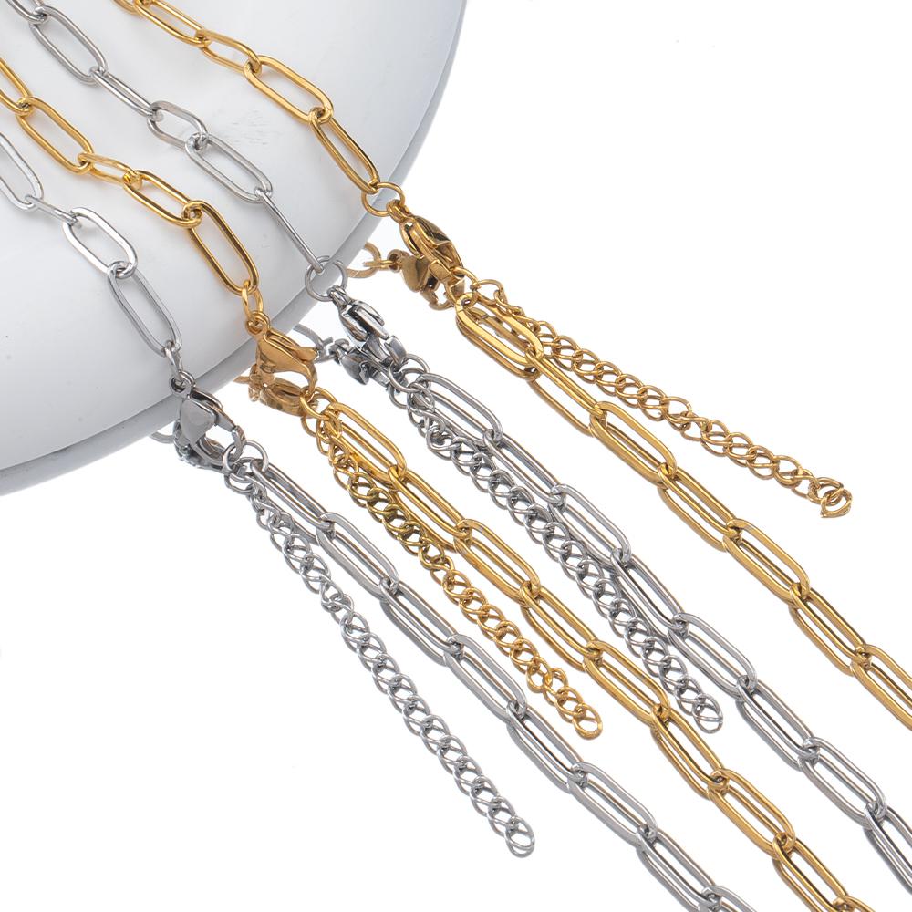 10pc 5pc Stainless Steel Semi-finished Bracelet Frame Chain with Adjustable EXtension Chain Lobster Clasp for DIY Jewelry Making