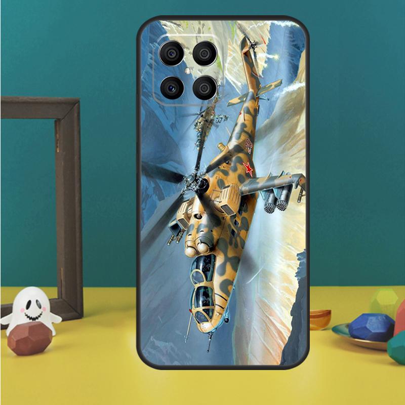 

Чехол для телефона с изображением вертолета Ми-24 «Крокодил» для Huawei P40 Lite P50 P30 P20 Pro Nova 9 5T Honor X9 X8 X7 50 Задняя крышка Huawei P40 Pro