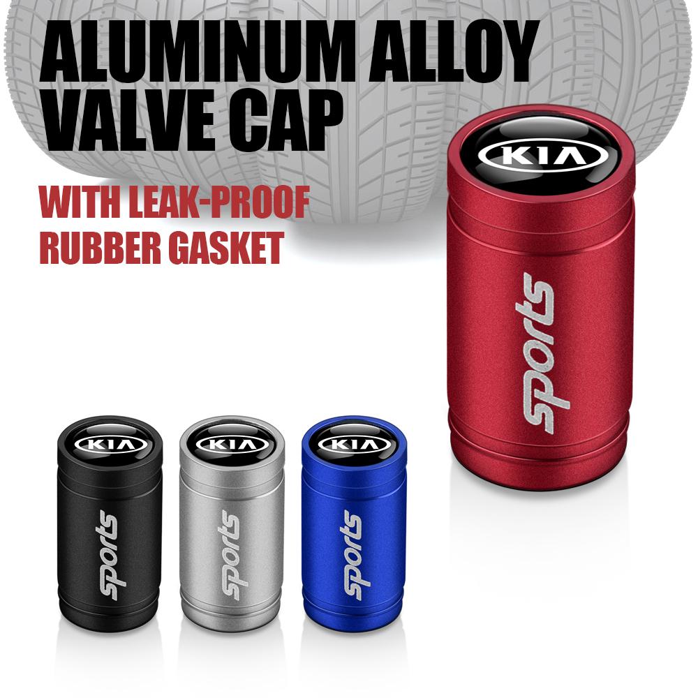 Car Styling Aluminum Alloy Tire Valve Caps Protection Cover Auto Accessories For Kia Sportage Rio K2 Ceed Carnival Picanto Soul FS1