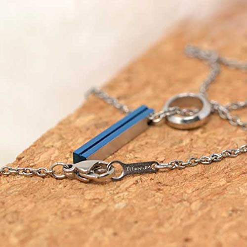 Fe-fe Phiten Titanium Necklace, Blue, Men's, Size 45, Set of 2 (Necklace and Kotobuki Jewelry Polishing Cloth)