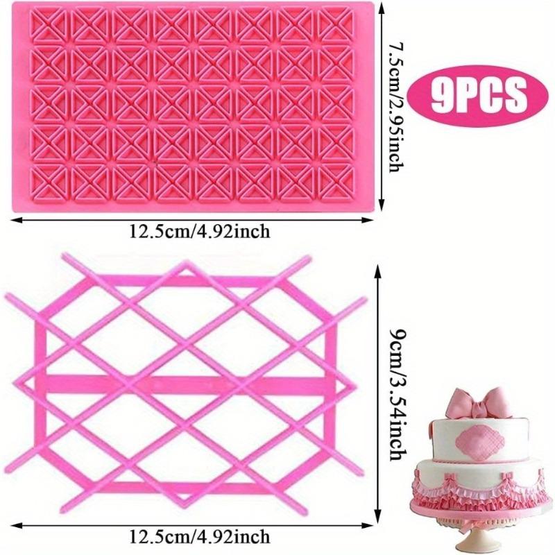 Plastic Cake Decorating Molds with Butterfly Lattice Hollow Embossing Designs for Fondant Cookies Biscuits and DIY Baking Tools