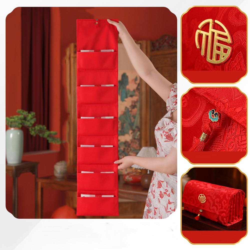 Chinese Style Folding Red Envelope Traditional Hongbao New Year Money Bag Bonus Blessing Wedding Money Envelope