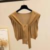 Ice Silk Thin Breathable Comfortable Shawl Versatile Solid Color Sunscreen Shoulder Pads Air Conditioner Knotted Shawl Knitting