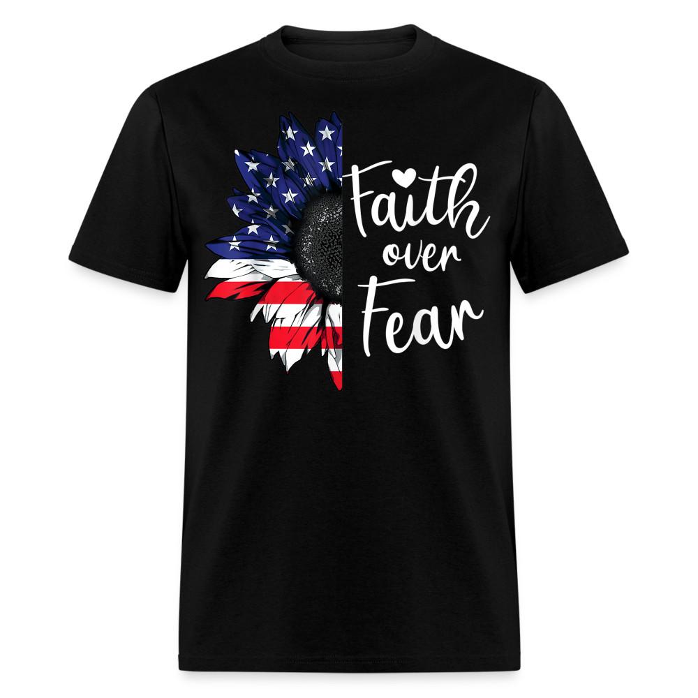 

Faith over Fear Sunflower American Flag T-Shirt S