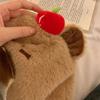 Warm Animals Ears Beanie Hats Cartoon Plush Cap Soft Cute Capybara Hat  Outdoor