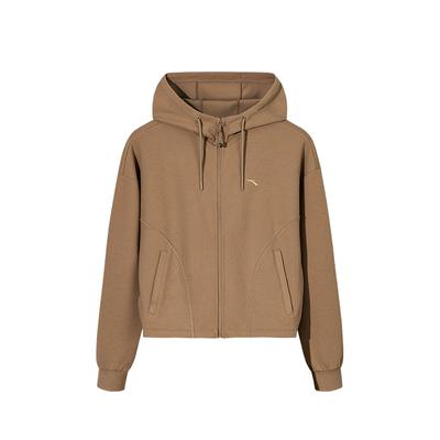 Jednofarebná mikina s kapucňou na zips, všestranná, voľného strihu, dámska bunda 962537701-1