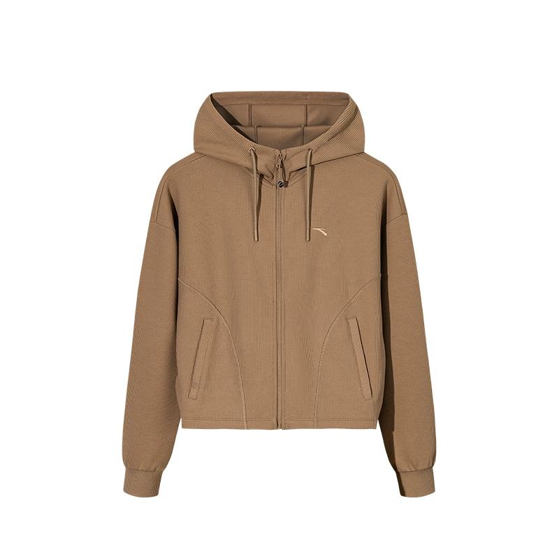 

Anta Однотонная куртка-худи на молнии, универсальная, свободного кроя, женские куртки 962537701-1 XS