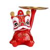 Chinese Lion Dance Ornament Entryway Desktop Key Tray Jewelry Cosmetic Storage Saucer Decoration Candy Plate