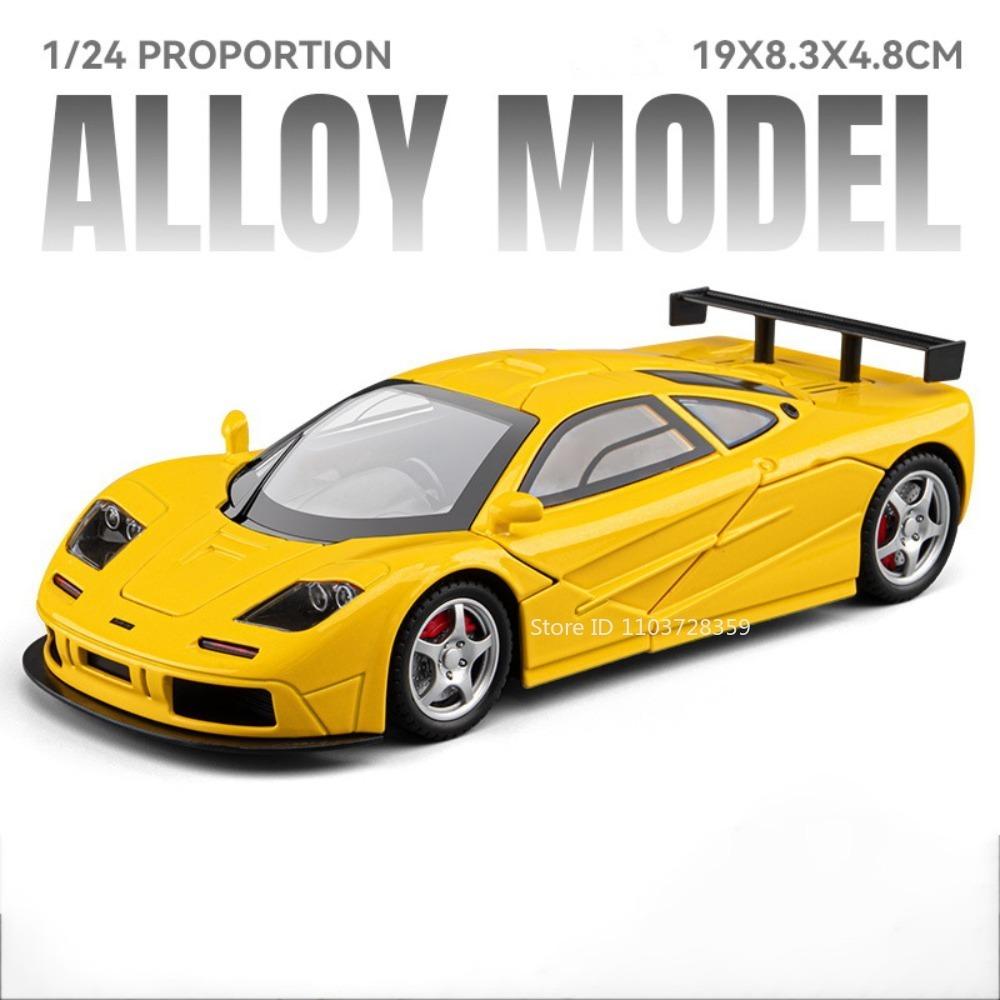 1:24 Senna F1-Lm Modèle Supercar Jouets Alliage Moulé Sous Pression Pneus en Caoutchouc Portes Ouvertes Direction des Roues Avant Jouet Voitures de Sport Festival Cadeaux yellow