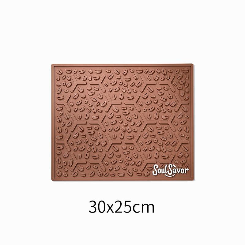 Coffee Bean Pattern Soft PVC Coffee Bar Mat Non Slip Quick Draining Waterproof Pad for Home Kitchen Countertop Decor