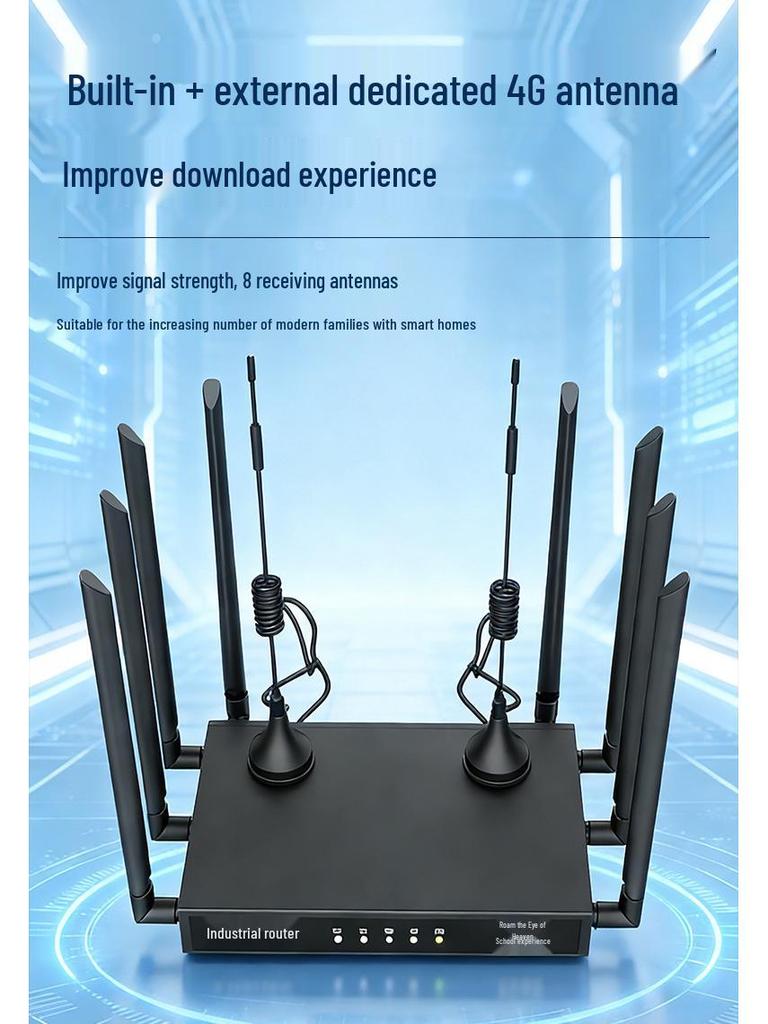 S01C 4G Wireless Router with Enhanced Eight-Antenna, Plug-and-Play for Dorms and Rentals