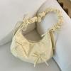 Bows Single-shoulder Bag, Women's Pleated Dumpling Bag, Simple Cross-body Bag