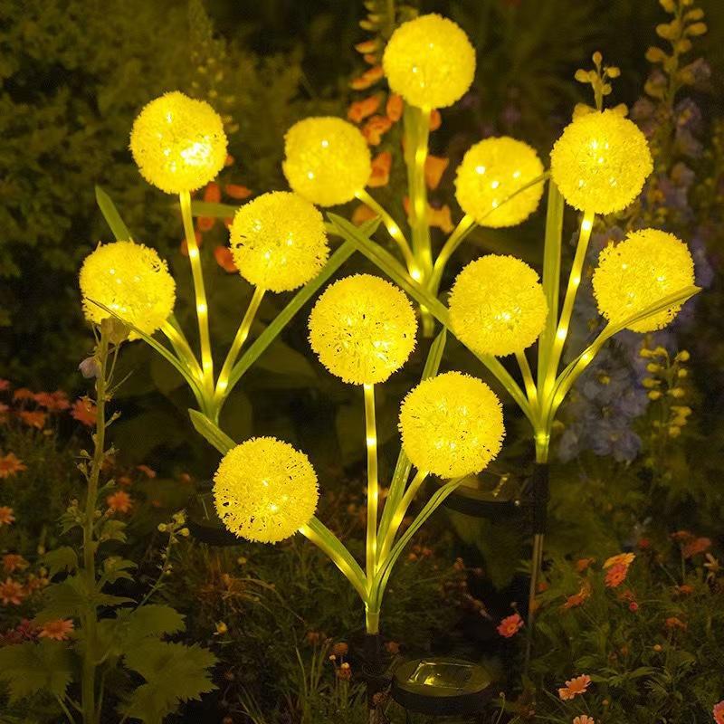 Solar Powered Dandelion Garden Lights With Rgb Color Changing And Waterproof Perfect For Yard Patio Pathway Decor