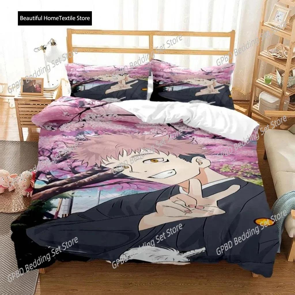 Jujutsu Kaisen Digital Print Comfortable Duvet Quilt Cover Pillowcase Bedding Set Children Bedroom Decoration Home Textile