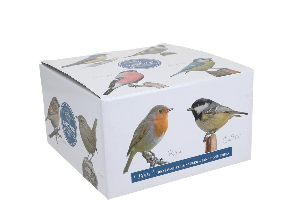 Breakfast Cup and Saucer Porcelain Garden Birds For Coffee