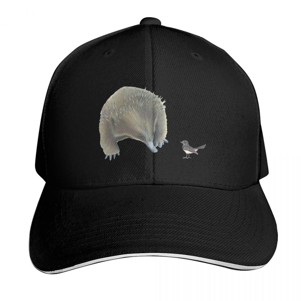 Echidna and Willie Wagtail Baseball Cap Hat Beach Designer Cap Hip Hop Unisexs Big Size Hat Unisex Luxury Brand Womens