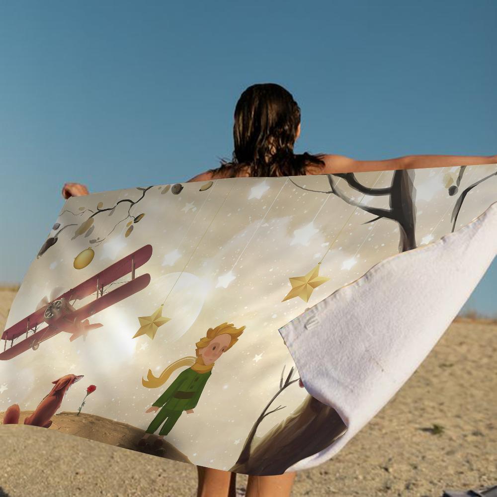 Cartoon Der kleine Prinz Strandtuch Bunte Badetücher Für Mädchen Mikrofaser Schnelltrocknend Benutzerdefiniert Sandfrei Strand Yoga Spa Fitnessstudio