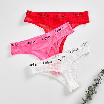 Sexy Höschen Dessous Damen Tangas Transparent Mesh Slips Weibliche Sport Nahtlose T-Höschen Feste Unterwäsche