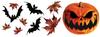 Halloween Sticker Decoration Pumpkin Leaf Bats