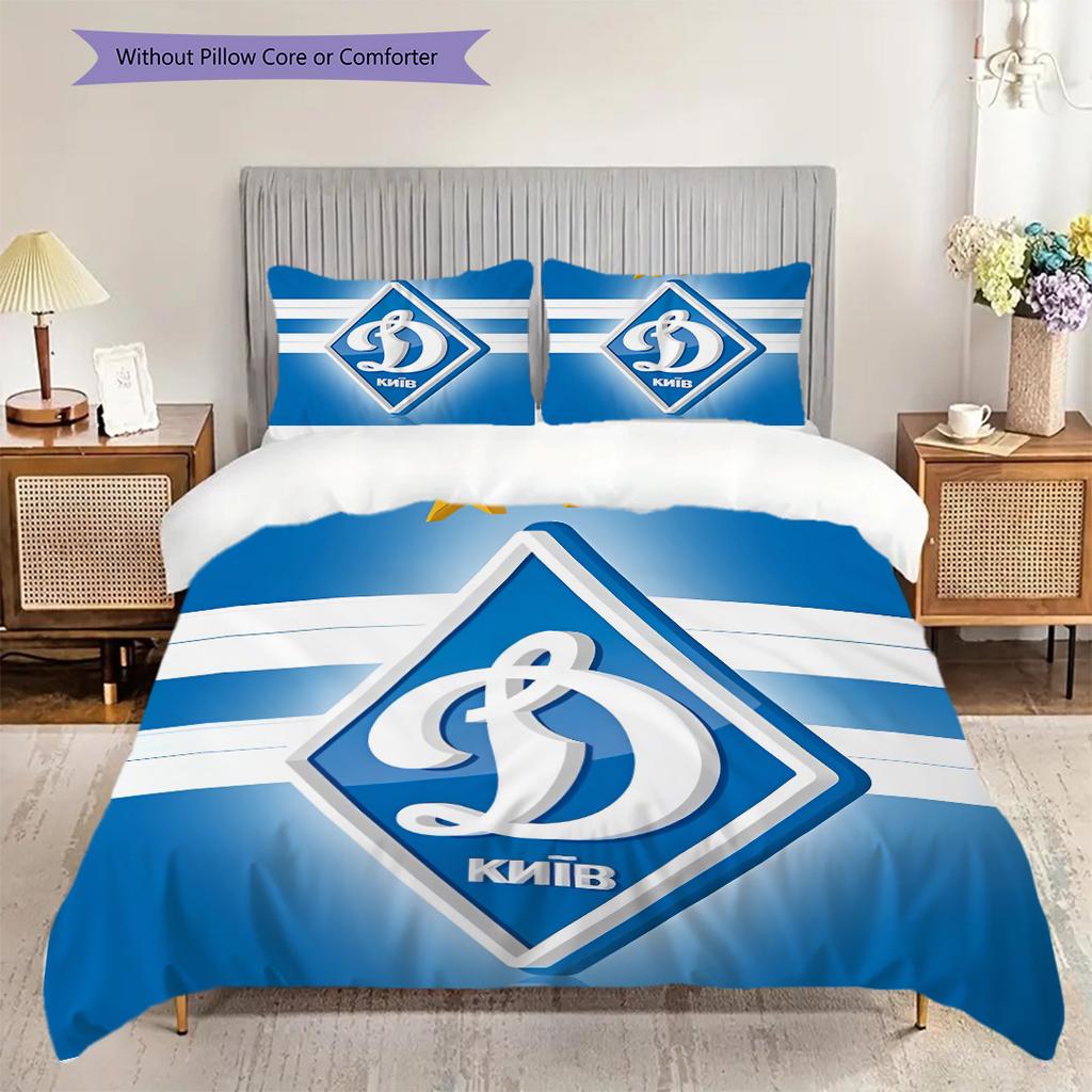 Dynamo Kyiv Pattern Bedding Quilt Set Quilt Cover Pillowcase Home Decoration Birthday Gift (1 * Duvet Cover + 2 * Pillowcase, Without Core)