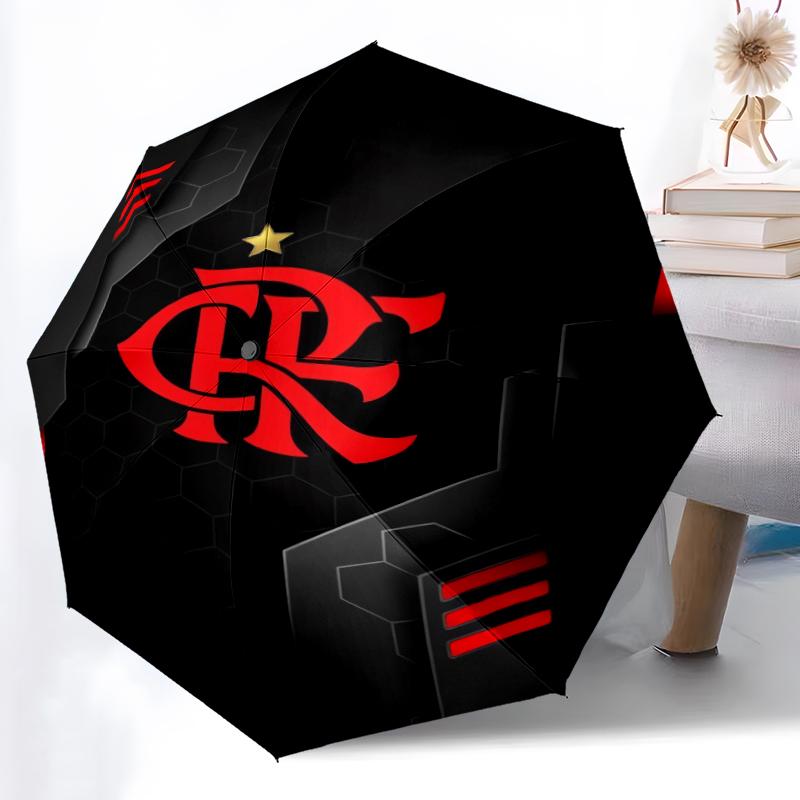 1pc Sturdy 8-Bone Auto Umbrella, Rangers FC Umbrella, Digital Printed, Foldable Umbrella for On-the-Go Outdoor Use