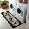 English Letter Printed Crystal Velvet Rug For Laundry Room, Kitchen And Bathroom - Easy To Clean, Suitable For Home Decor