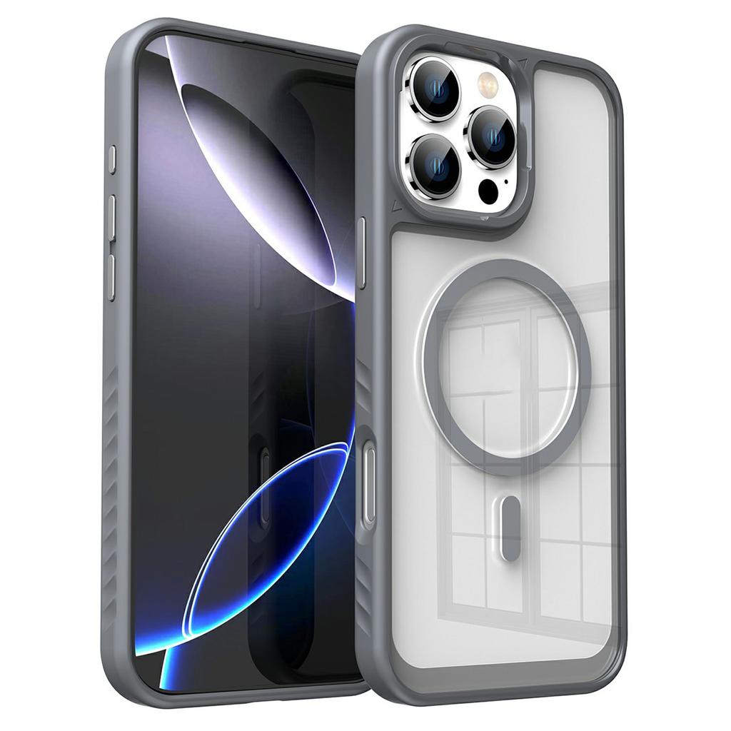 For iPhone 16 Pro Case Compatible with MagSafe Transparent PC+TPU Anti-Slip Phone Cover