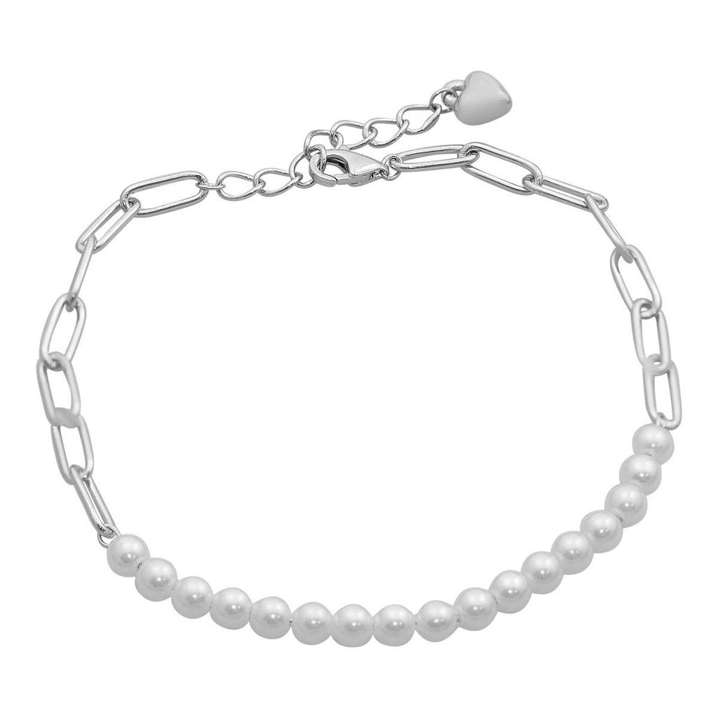 Silver Bracelet with Natural Pearls, Product Weight 3.69 G (2172796)