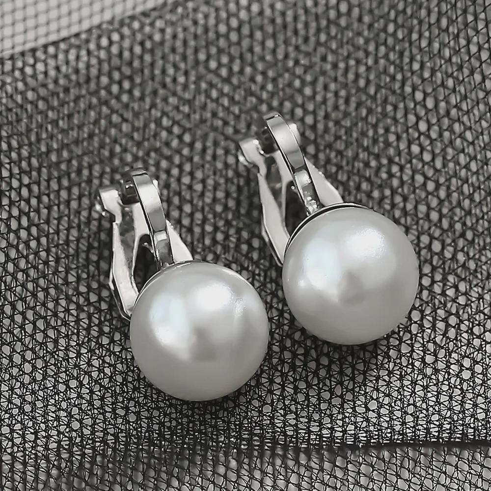 Cross-Border Fashionable Copper Ear Cuffs with White Pearls