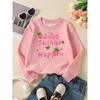 Fashionable Crewneck Sweatshirt for Girls Featuring Strawberry Hearts, Perfect for Autumn And Winter with a Western