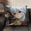 Razor Cute Genshin Impact Cushion Cover Natural Linen Organic Fabric DoubleSided Printing Sofa Home Decor Gift Pillow Case