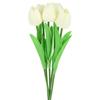 Silicone Tulips Artificial Flowers 34 Cm Decorative Plants for Vase 5 Pcs - Cream