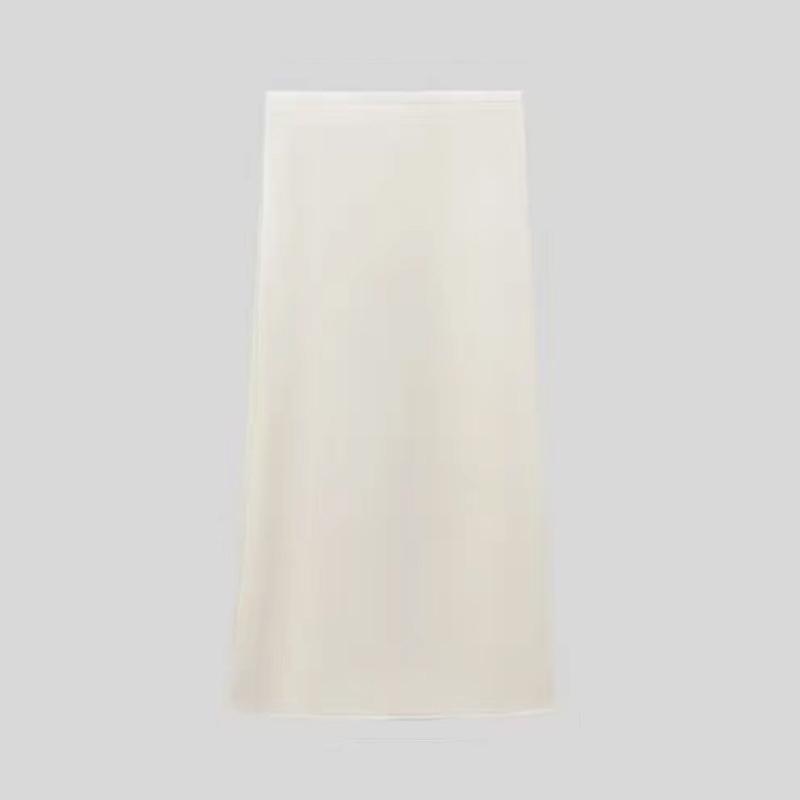 1108 A/W Wool-Blend Elastic Waist Slimming Bodycon Skirt with Back Slit