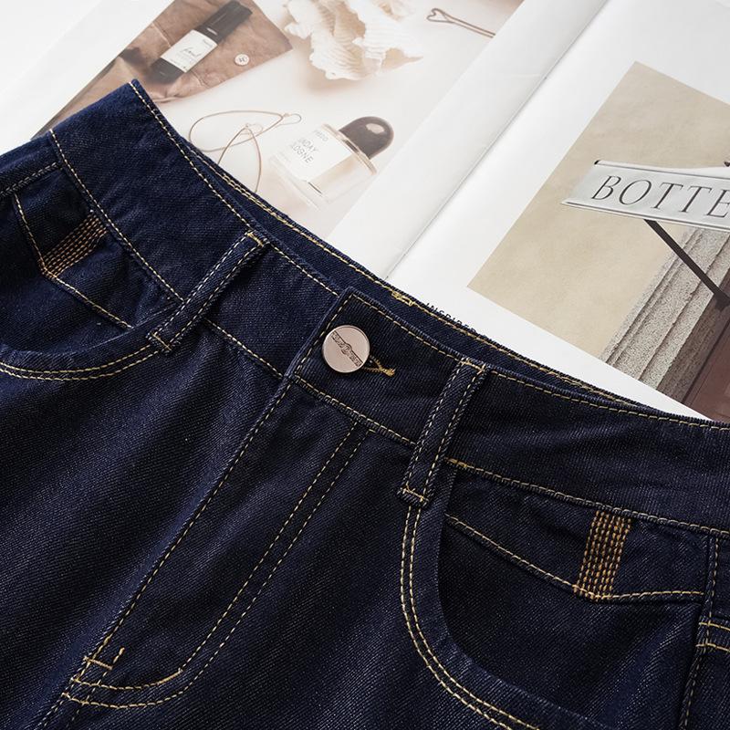 Dark Blue Women's Wide-Leg Jeans - Summer 2025 Petite Pear-Shaped Fit, Loose-Slimming Straight-Leg Pants