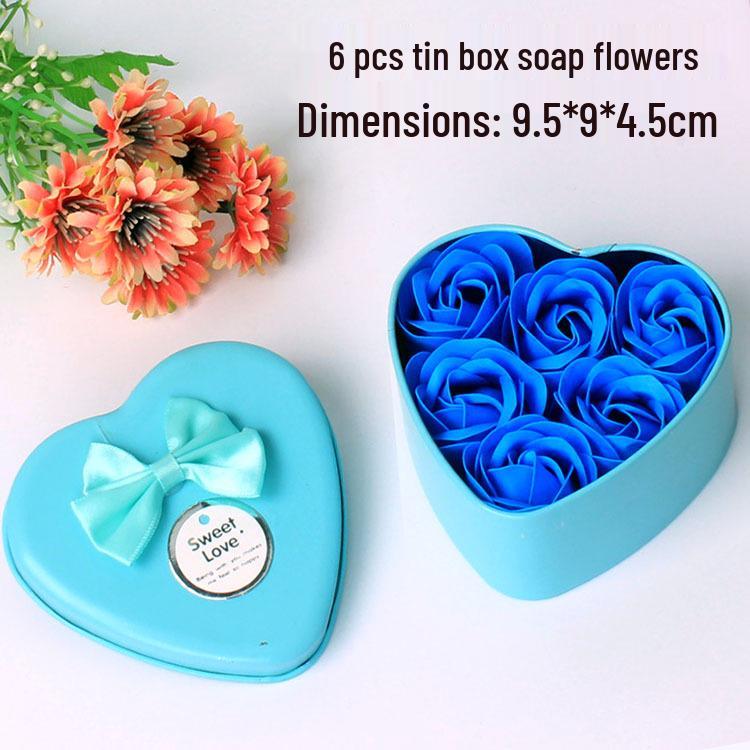 Valentine's Day Heart-Shaped Rose Soap Flower Gift Box for Girlfriend - Creative Souvenir