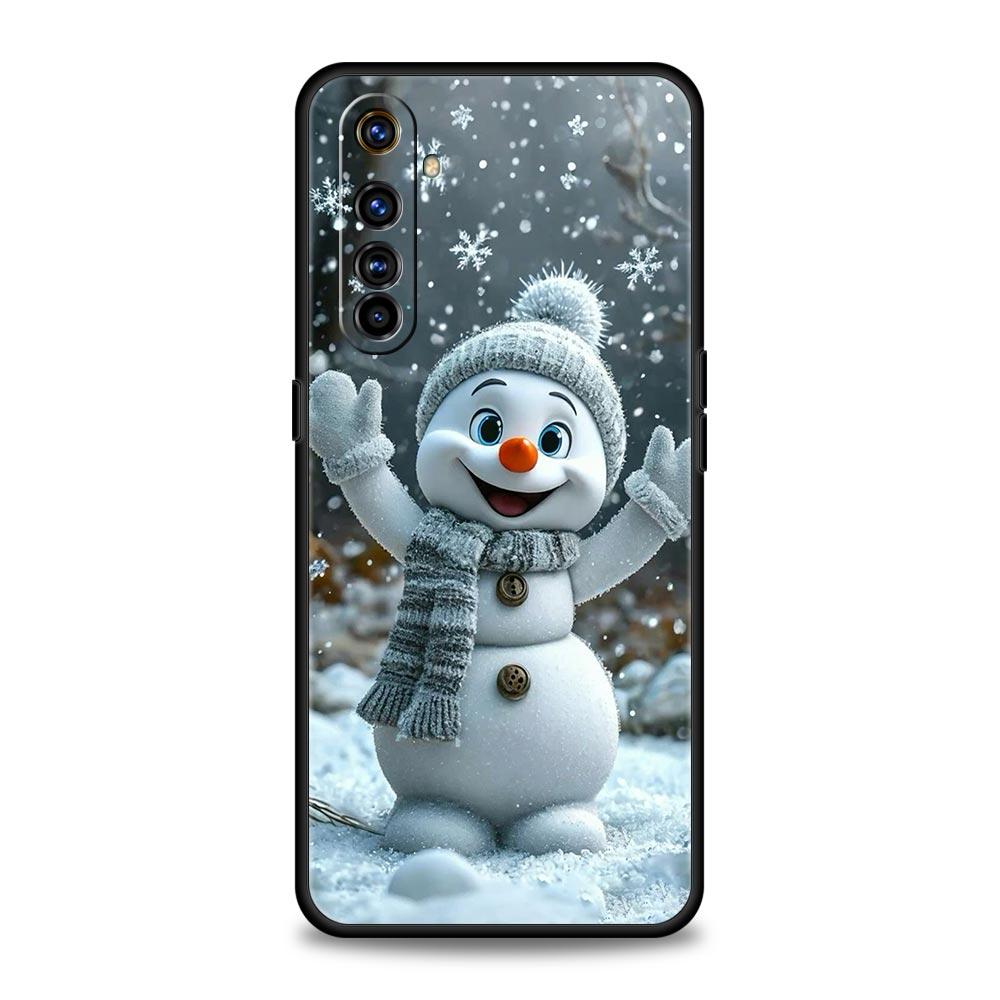 Christmas Snowman Case For Realme C67 C63 C55 C53 C35 C25 C21 GT 2 3 5 6 10 11 12 13 Pro Plus 5G Soft TPU Phone Cover Fundas Bag