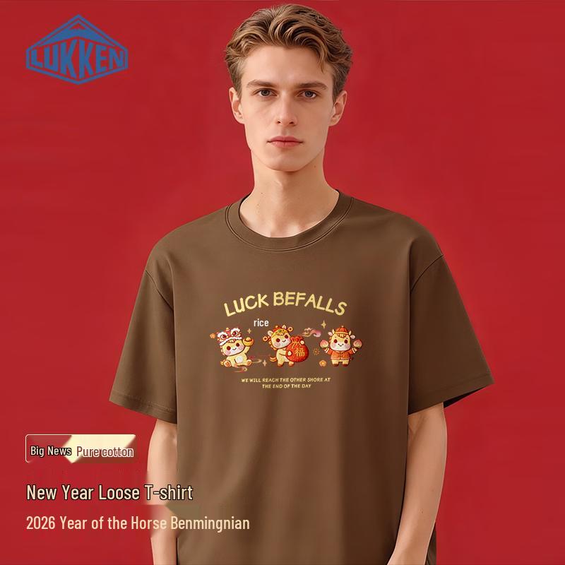 LUKKEN Men s 2026 Year of the Horse Lucky Cotton T-Shirt L